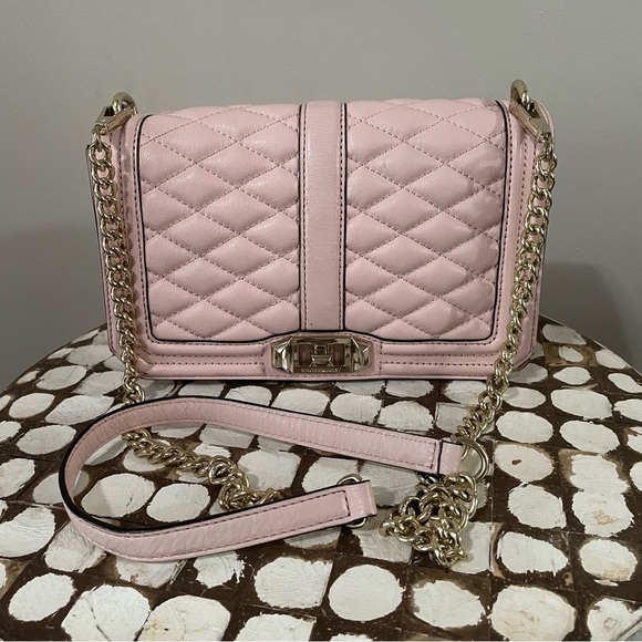 Rebecca Minkoff Handbags - Rebecca Minkoff Women’s Love Quilted Leather Crossbody Purse Pink